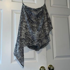 Size small, superdown, snake skin romper.